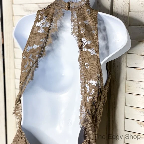 Windsor | Open Back Halter Eyelash Lace Dress - Picture 4 of 6